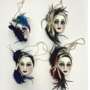 Unique Creations Lady Mini Face Mask Wall Art-Set of 4